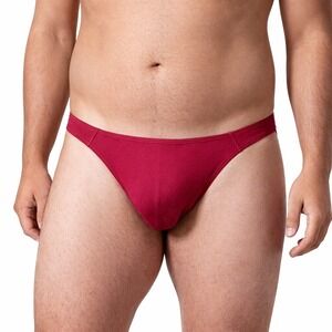 Andrew Christian XL (35-38) Almost Naked No-Show Jockstrap Burgundy 93423 NEW